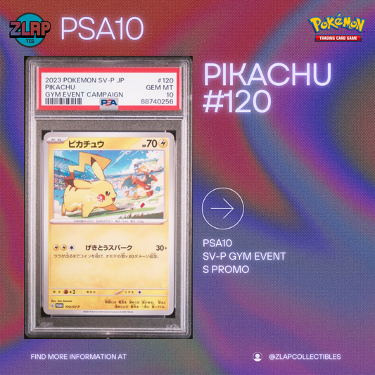 PSA10 Pokemon Card Pikachu 120/S-P Promo JPN Japan Kartu Promo Jepang