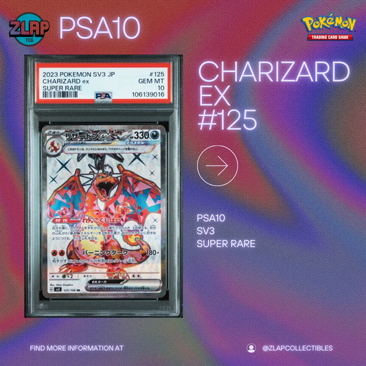 PSA10 Pokemon Card Charizard Ex #125 SV3 Ruler of the Black Flame Japan