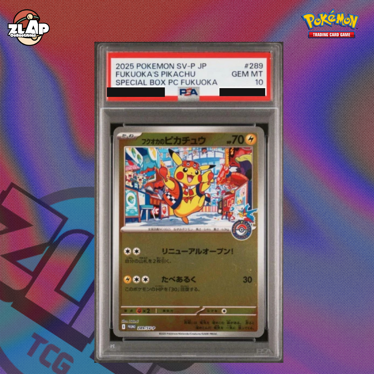 PSA10 Fukuoka's Pikachu #289/SV-P Pokemon Japanese Promo